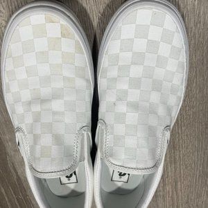 Vans all white slip on